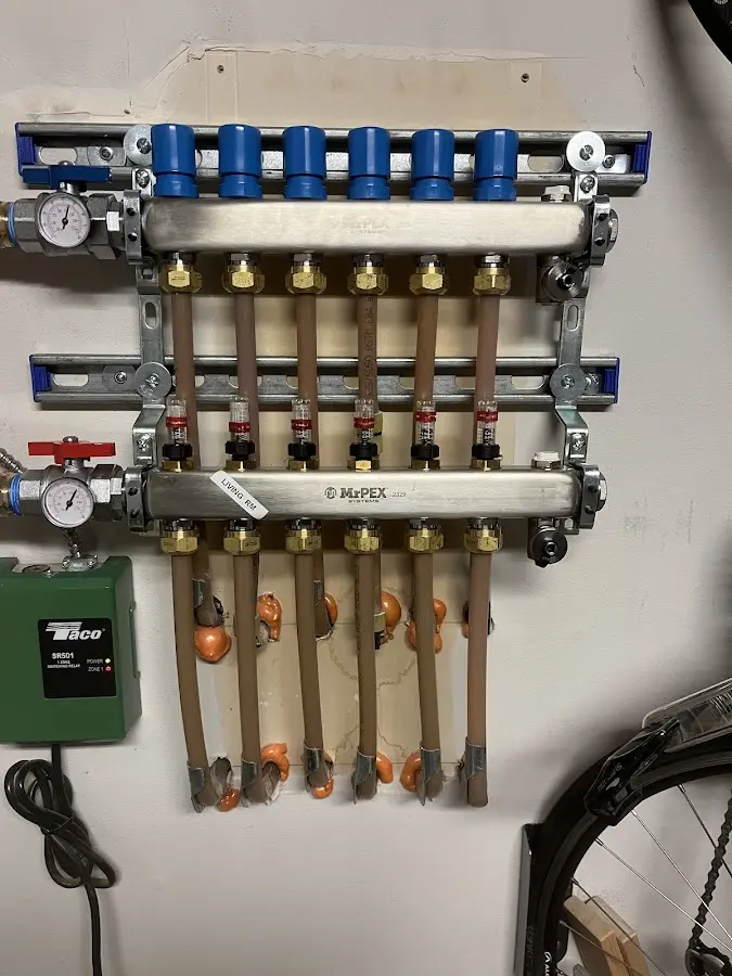 Plumber performing Gas Leak Detection at a residential property in Broadalbin